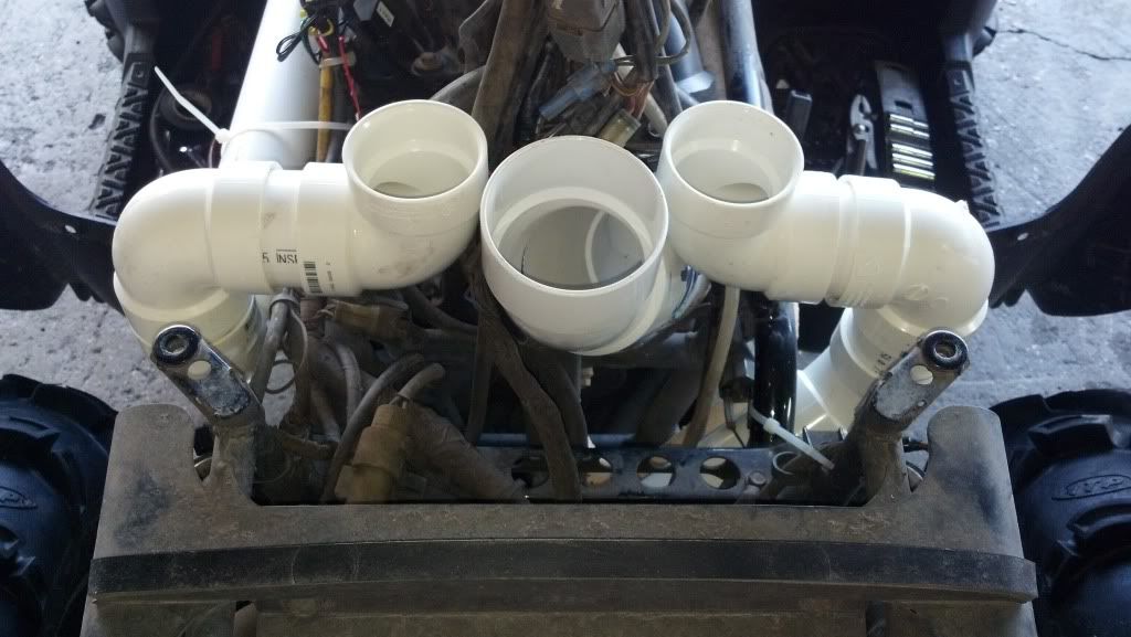 Brute snorkel build with 3" center air intake Kawasaki ATV Forum